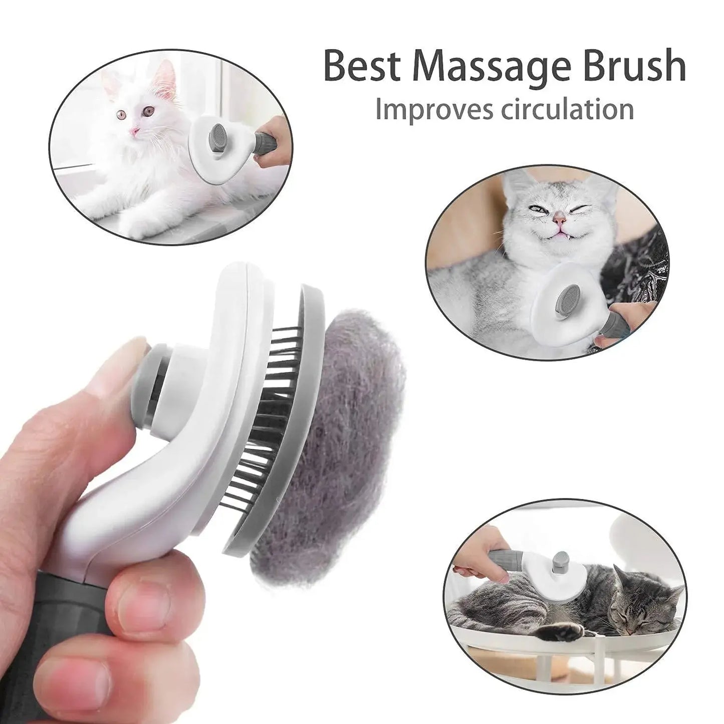 Self Cleaning Pet Hair Remover Brush - Dogs and Cats - Mortekk