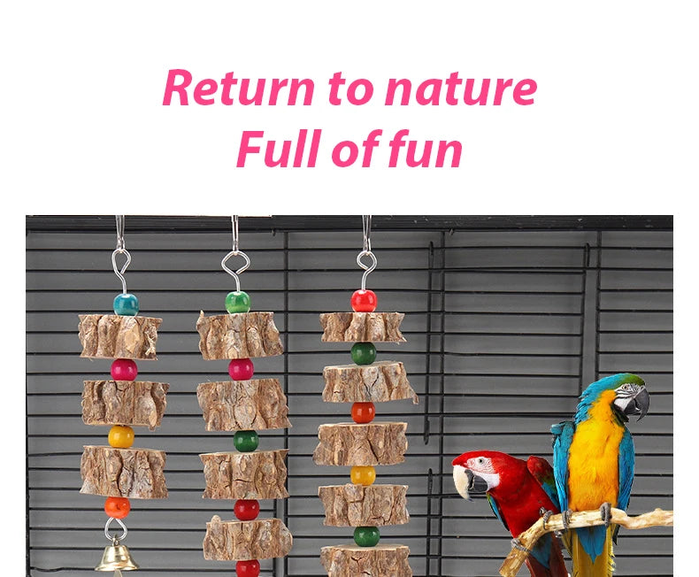 Natural Wooden Chew Toy - Birds - Mortekk