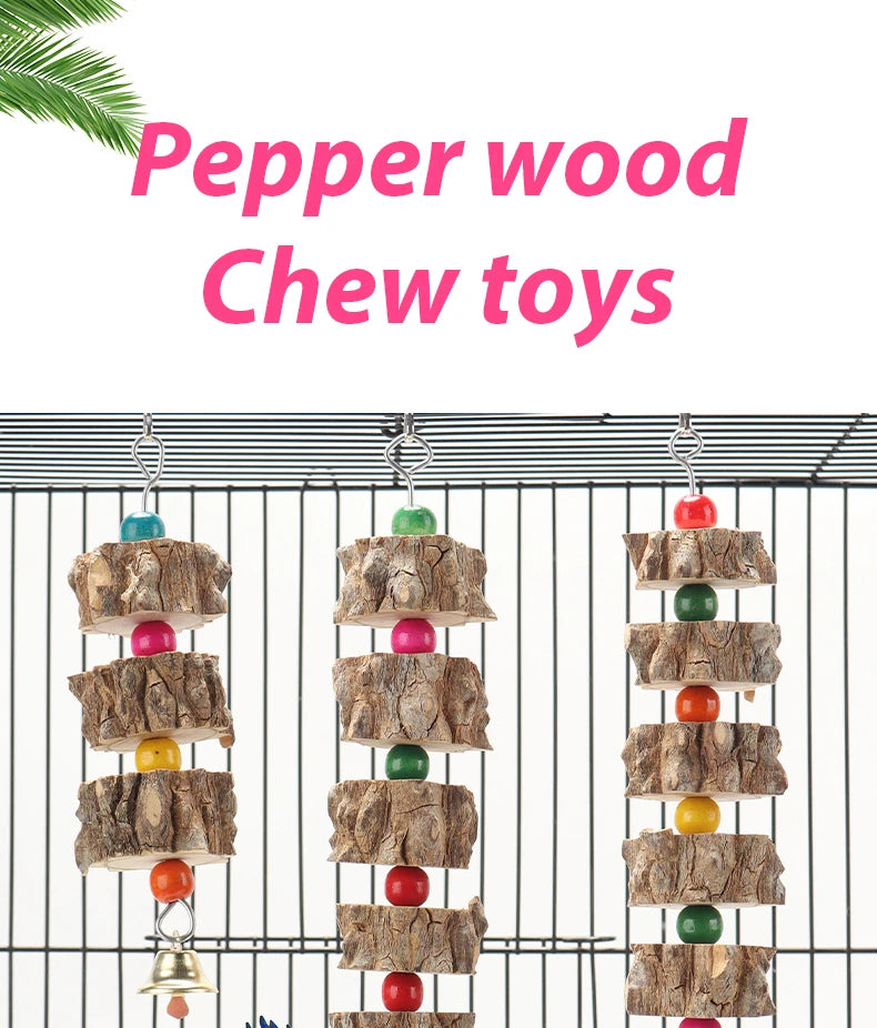 Natural Wooden Chew Toy - Birds - Mortekk